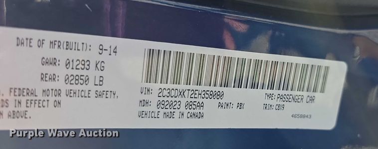 image for item FI0782 2014 Dodge Charger Police Interceptor 