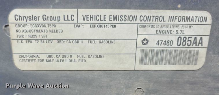 image for item FI0783 2014 Dodge Charger Police Interceptor 