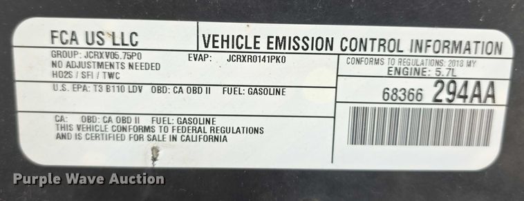 image for item FI0784 2018 Dodge Charger Police 