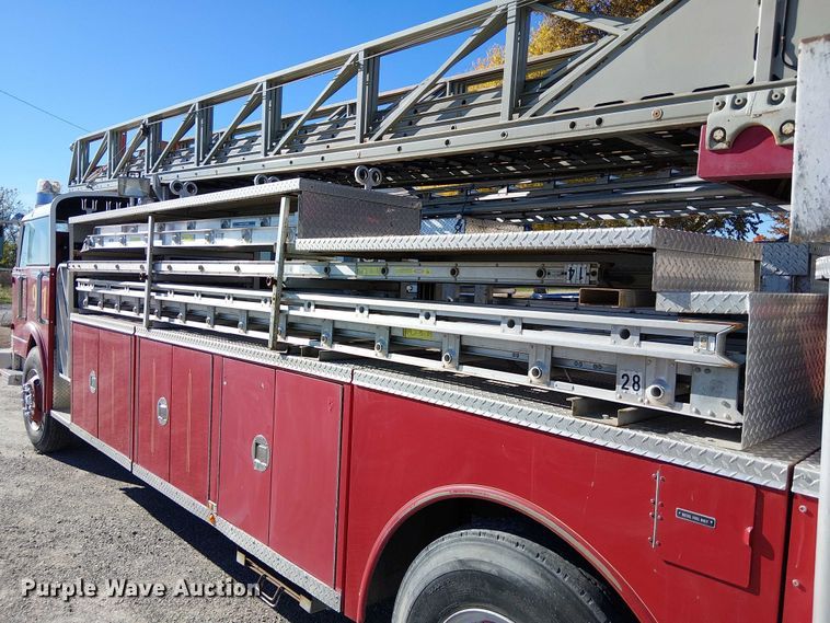 image for item FK0530 1982 American LeFrance 100' Ladder Chief ladder fire truck