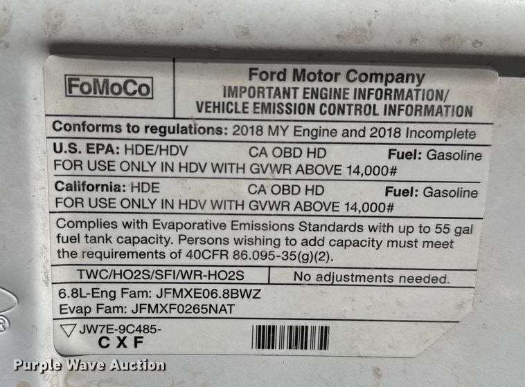 image for item FK0889 2018 Ford E450 Super Duty shuttle bus