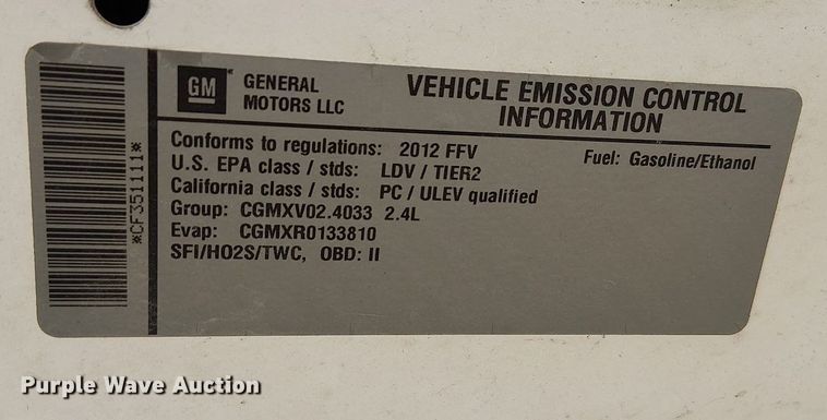 image for item FK0890 2012 Chevrolet Malibu 
