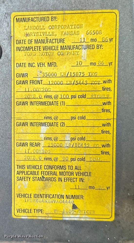 image for item HW9136 1986 Ford F800 dump truck