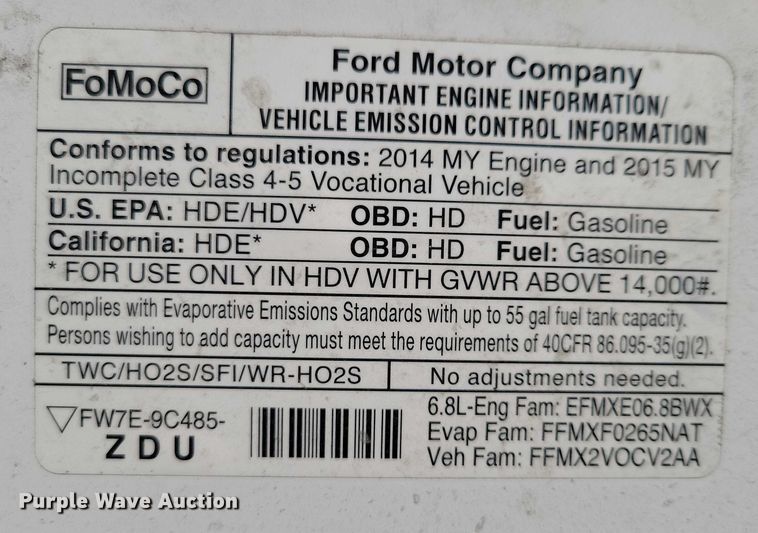 image for item NO9839 2015 Ford E450 ambulance