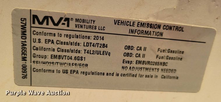 image for item NO9841 2014 MV1 handicap accessible van