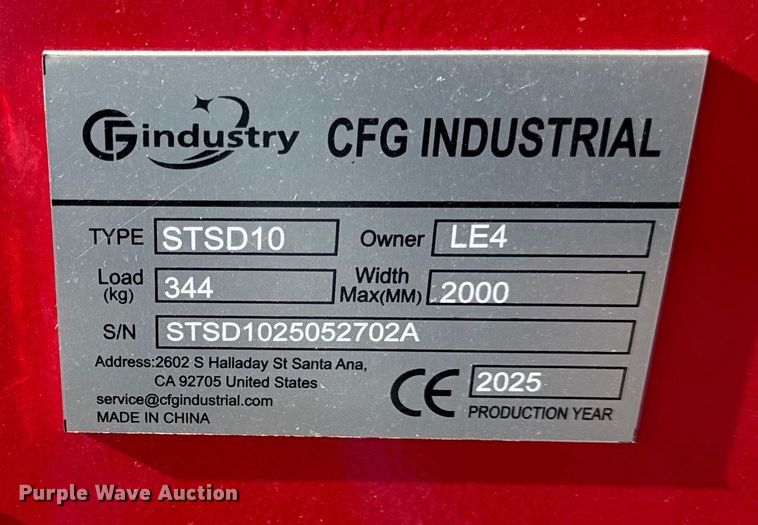 image for item EN0135 2025 CFG Industrial STSD10 skid steer seeder