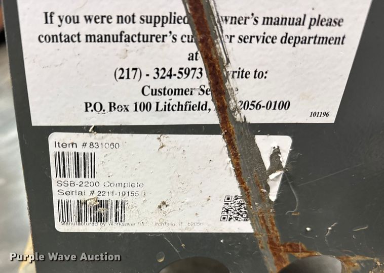 image for item ER0360 Worksaver SSB-2200 skid steer bale spear