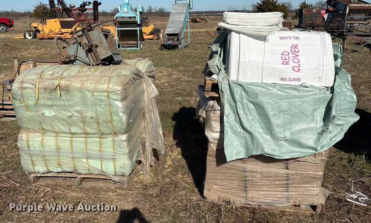 image for item EU0193 (3) pallets of seed bagger and bags