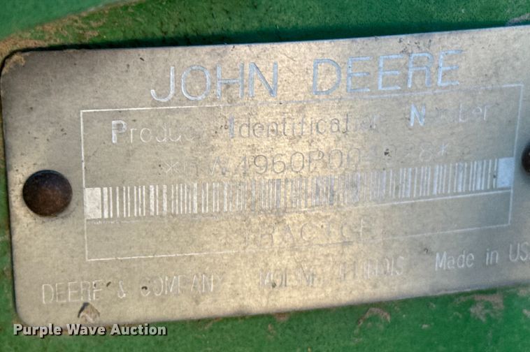 image for item EU6489 1992 John Deere 4960 MFWD tractor