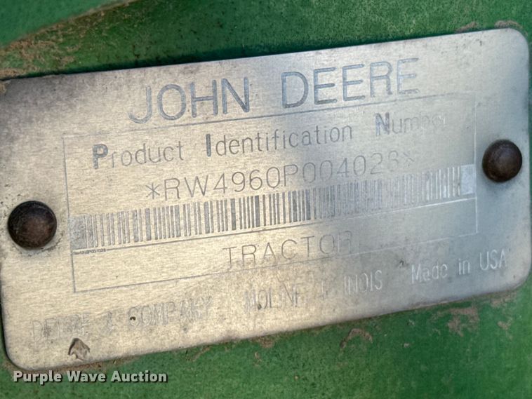 image for item EU6489 1992 John Deere 4960 MFWD tractor