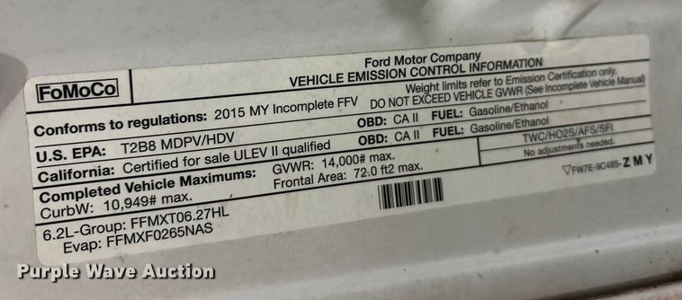 image for item FK1023 2015 Ford F350 Super Duty flatbed pickup truck