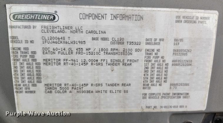 image for item IH9394 2006 Freightliner Columbia semi truck