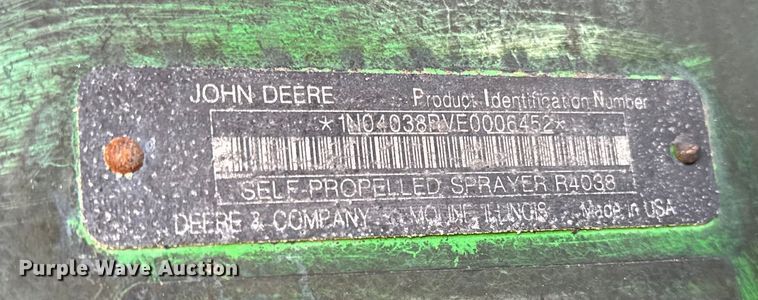 image for item YA1797 2015 John Deere R4038 sprayer