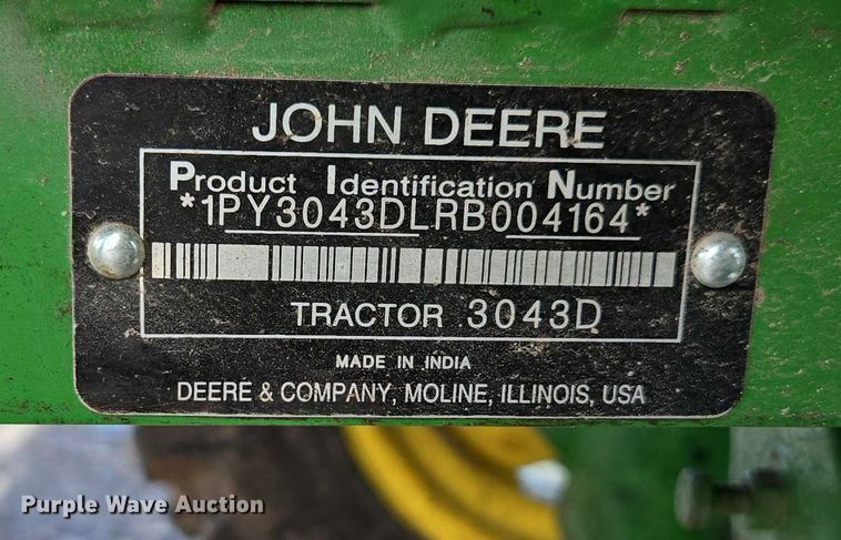 image for item YA1822 2024 John Deere 3043D MFWD tractor