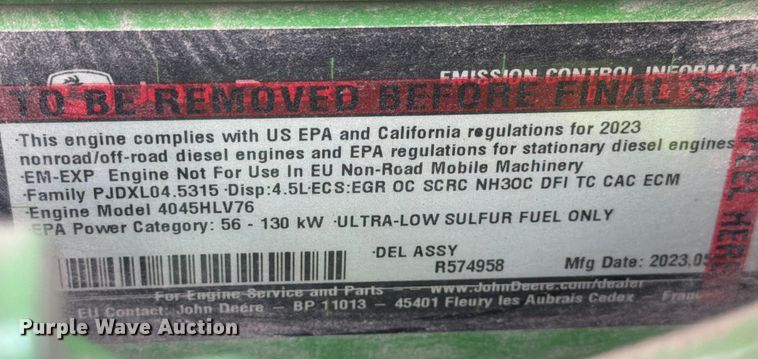 image for item YA1825 2023 John Deere 5100E MFWD tractor