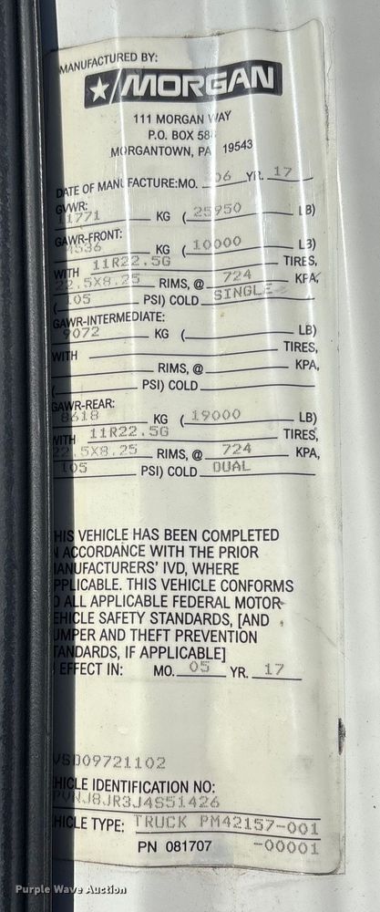 image for item DT2770 2018 Hino 268 box truck