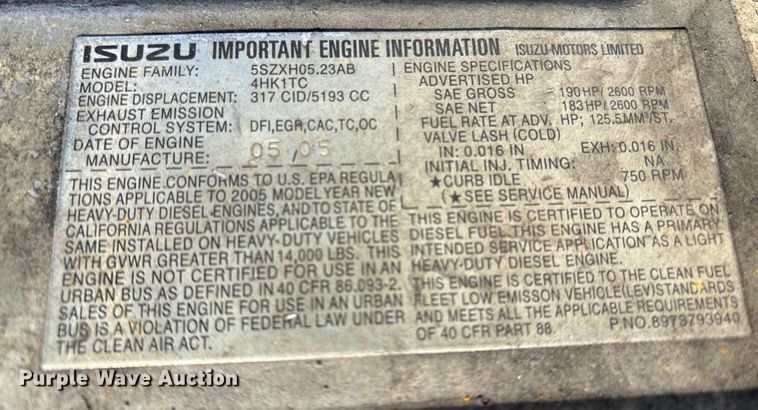 image for item DT2771 2006 Isuzu NQR box truck
