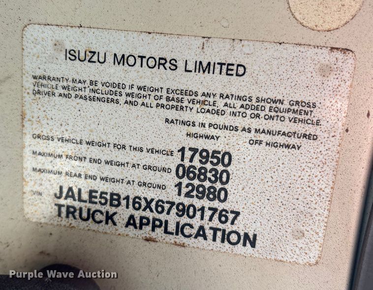 image for item DT2771 2006 Isuzu NQR box truck