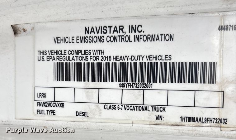 image for item DT2776 2015 International 4300 box truck