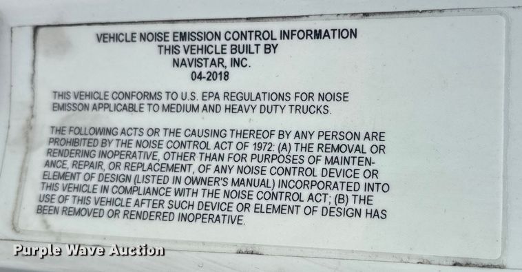 image for item DU0293 2019 International LT625 semi truck