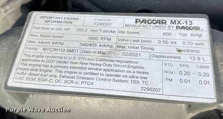 image for item DW4390 2022 Peterbilt 389 semi truck