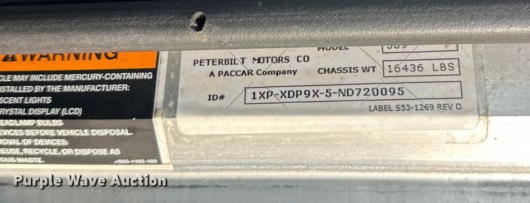 image for item DW4390 2022 Peterbilt 389 semi truck