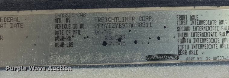 image for item DW7363 1996 Freightliner FLD120 truck cab and chassis