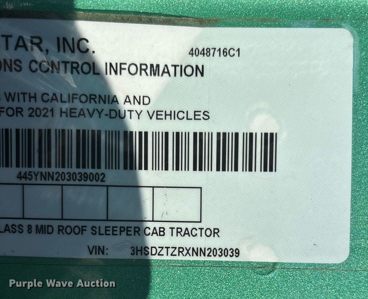 image for item DW7371 2022 International LT625 semi truck