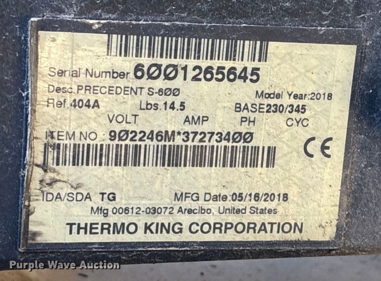 image for item EA7131 2016 Utility VS2RA refrigerated van trailer