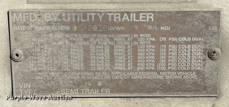 image for item EA7134 2013 Utility VS2RA refrigerated van trailer
