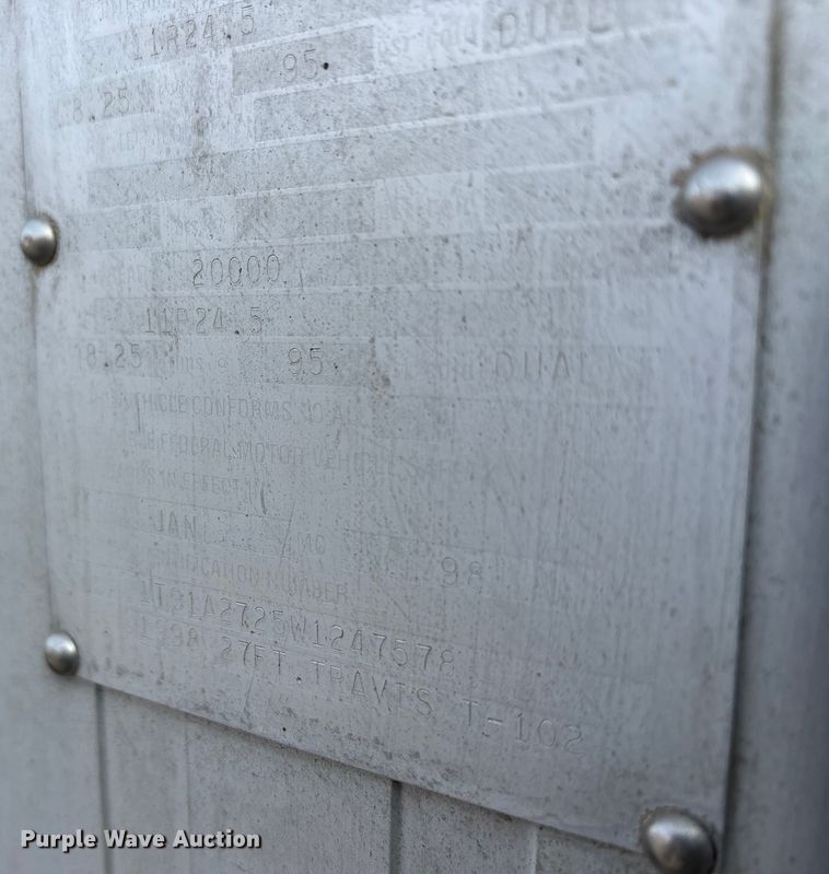 image for item EA7832 1998 Travis end dump trailer