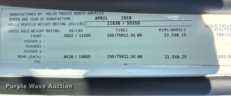 image for item EA7901 2019 Volvo VNL semi truck