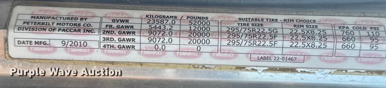 image for item EG1230 2011 Peterbilt  386 semi truck