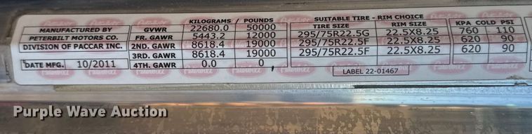 image for item EG1865 2012 Peterbilt 384 semi truck