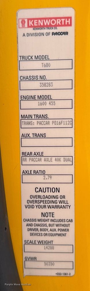 image for item ES5508 2020 Kenworth T680 semi truck