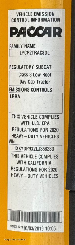 image for item ES5508 2020 Kenworth T680 semi truck