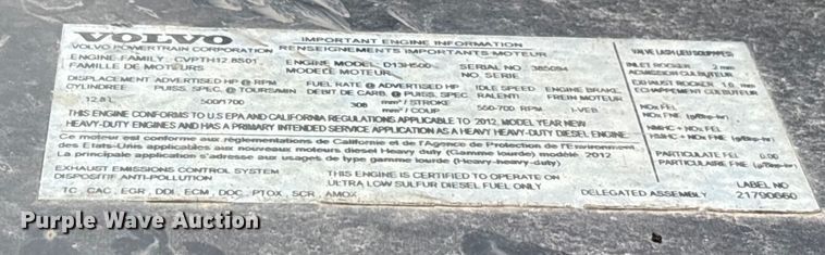 image for item ET7463 2014 Volvo VNL semi truck