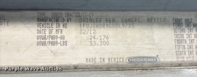 image for item EU8558 2013 Freightliner Coronado semi truck