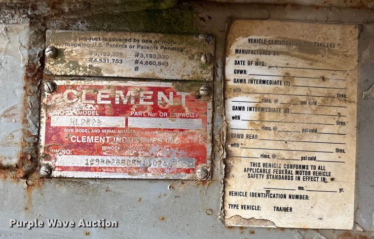 image for item EV3349 1994 Clement HL2623 end dump trailer