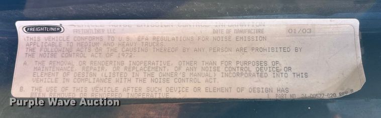 image for item FG1652 2003 Freightliner Columbia semi truck