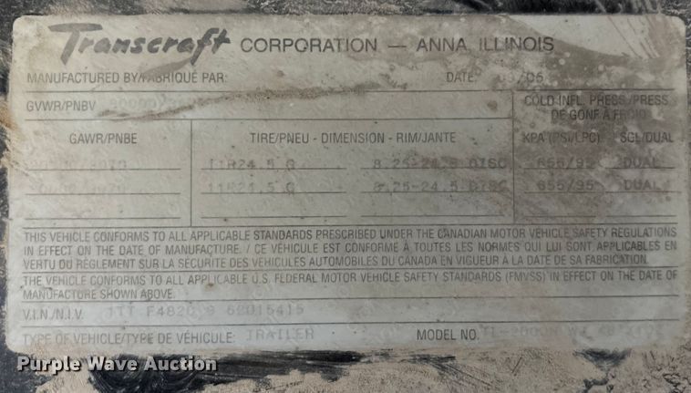 image for item FG1745 2006 Transcraft TL2000-H flatbed trailer