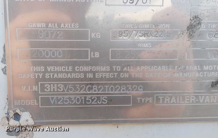 image for item FK0904 2002 Hyundai Translead dry van trailer