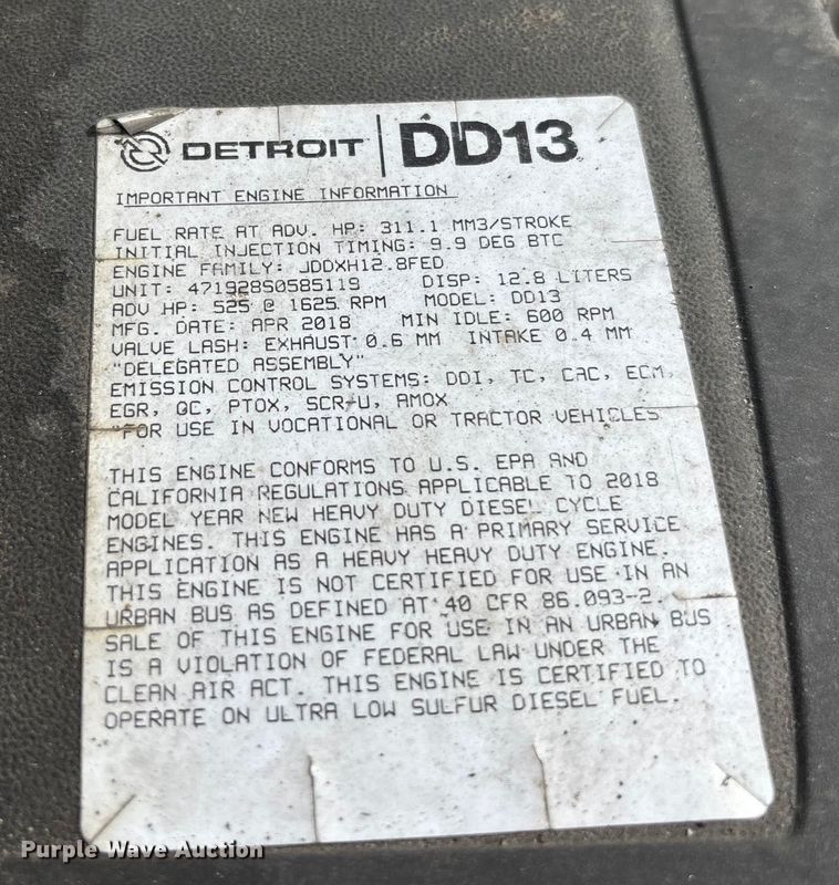 image for item YA1170 2019 Freightliner Cascadia semi truck