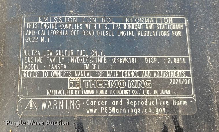 image for item YA1614 2022 Utility VS2RA refrigerated van trailer