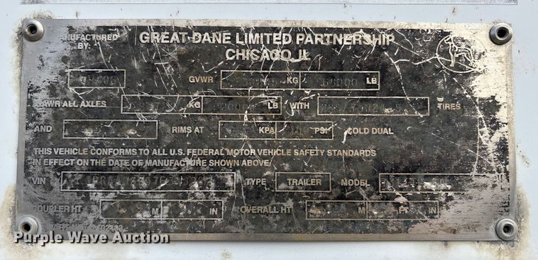 image for item YA1633 2007 Great Dane dry van trailer