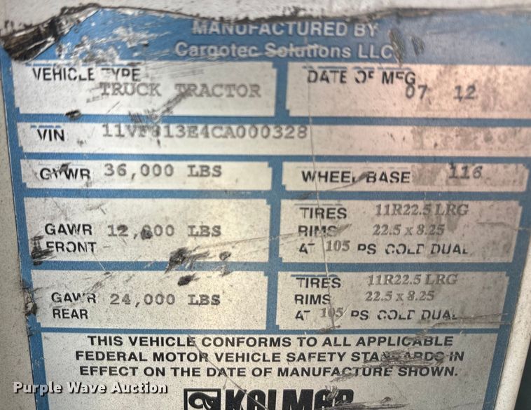 image for item YA1709 2012 Kalmar Ottawa yard truck