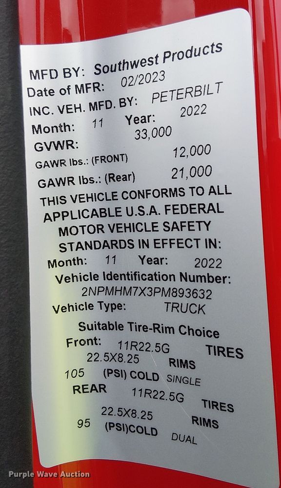 image for item YA1880 2023 Peterbilt 200 utility / service truck