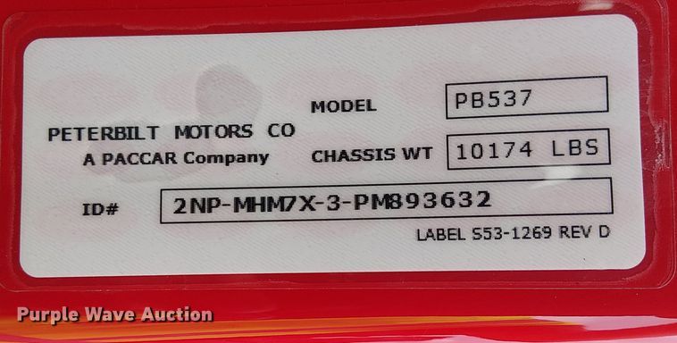 image for item YA1880 2023 Peterbilt 200 utility / service truck