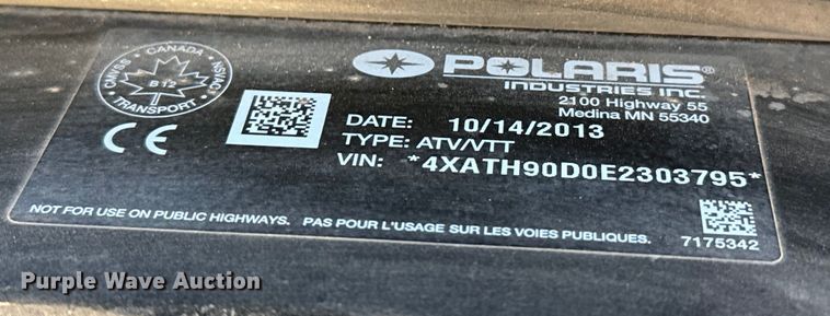 image for item EP2758 2014 Polaris Ranger utility vehicle