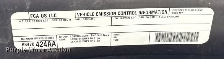 image for item ES5532 2020 RAM  1500 Ext. Cab pickup truck